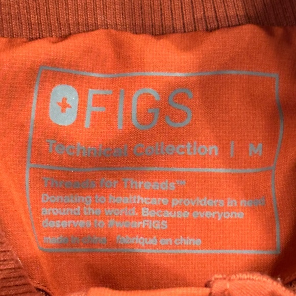 Figs Sydney Scrub Jacket Technical Collection Zip Up Burnt Orange Size M - Picture 3 of 4
